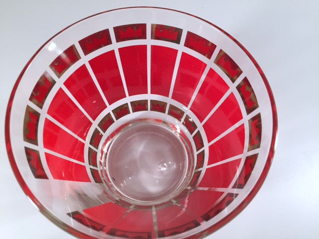Fred Press Signed Mid-Century Crown and Red 22-Karat Gold Ice Container