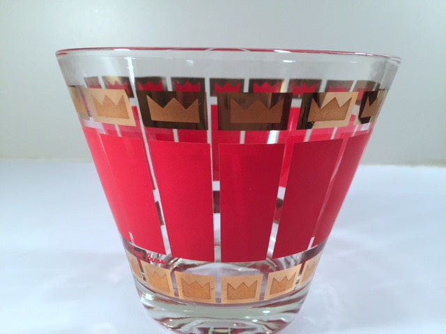 Fred Press Signed Mid-Century Crown and Red 22-Karat Gold Ice Container