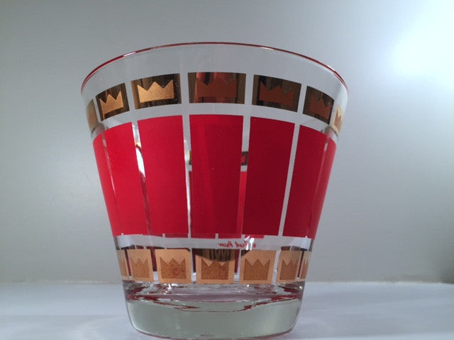 Fred Press Signed Mid-Century Crown and Red 22-Karat Gold Ice Container