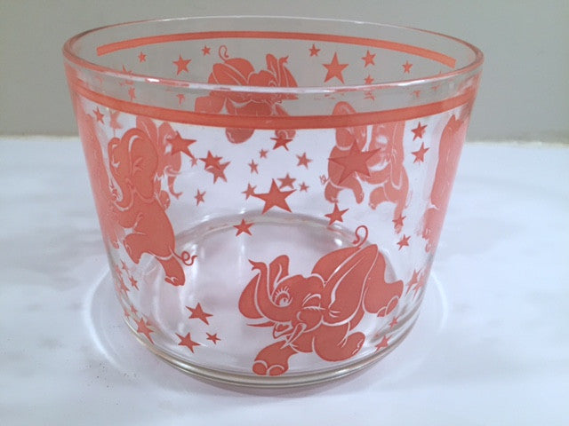 Hazel Atlas Mid-Century Dancing Elephants Ice Container