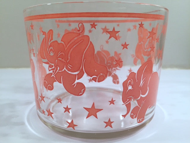 Hazel Atlas Mid-Century Dancing Elephants Ice Container