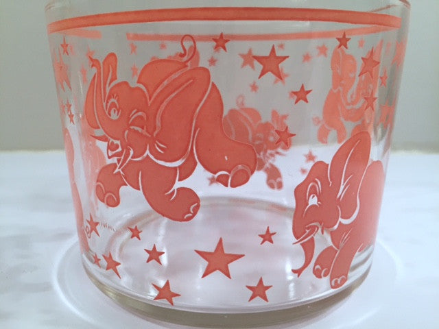 Hazel Atlas Mid-Century Dancing Elephants Ice Container
