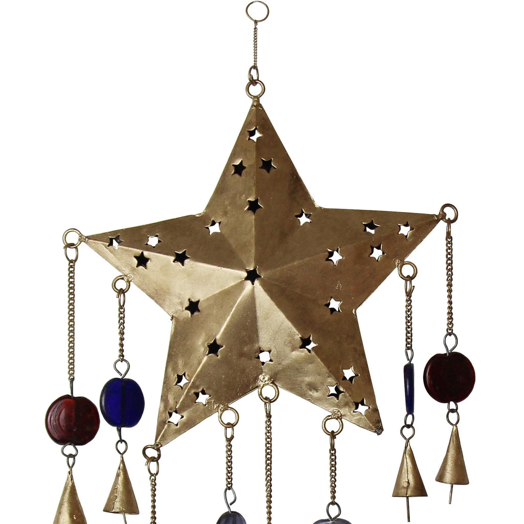 Handcrafted Ornate Star Chime - Recycled Iron
