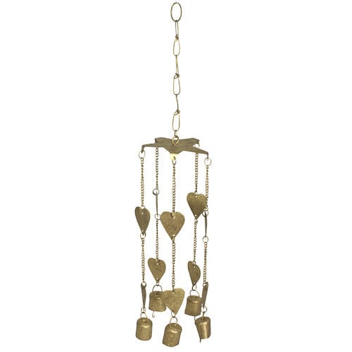 Metal Heart Chime with Bells