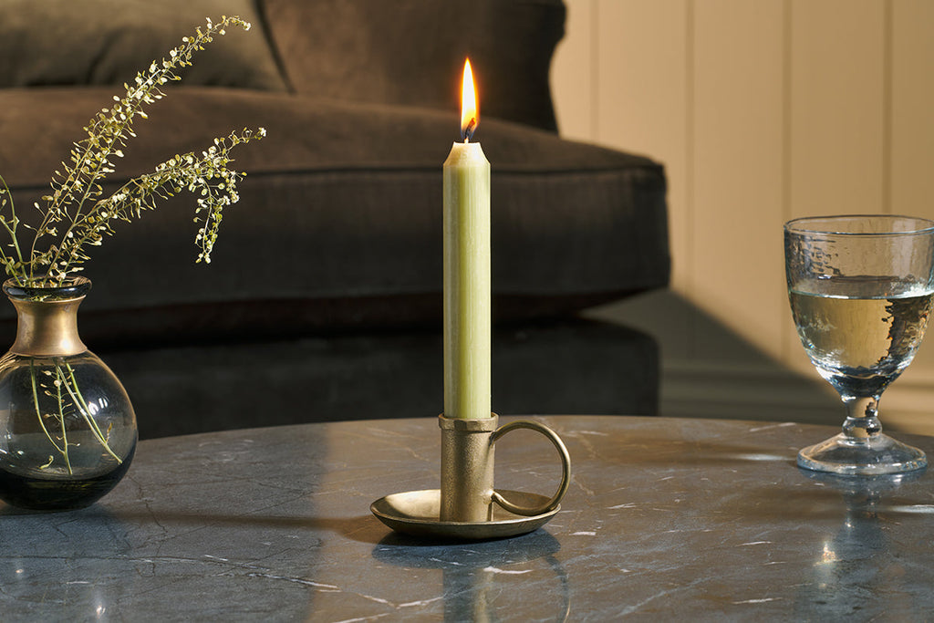 Amri Iron Candlestick - Antique Brass