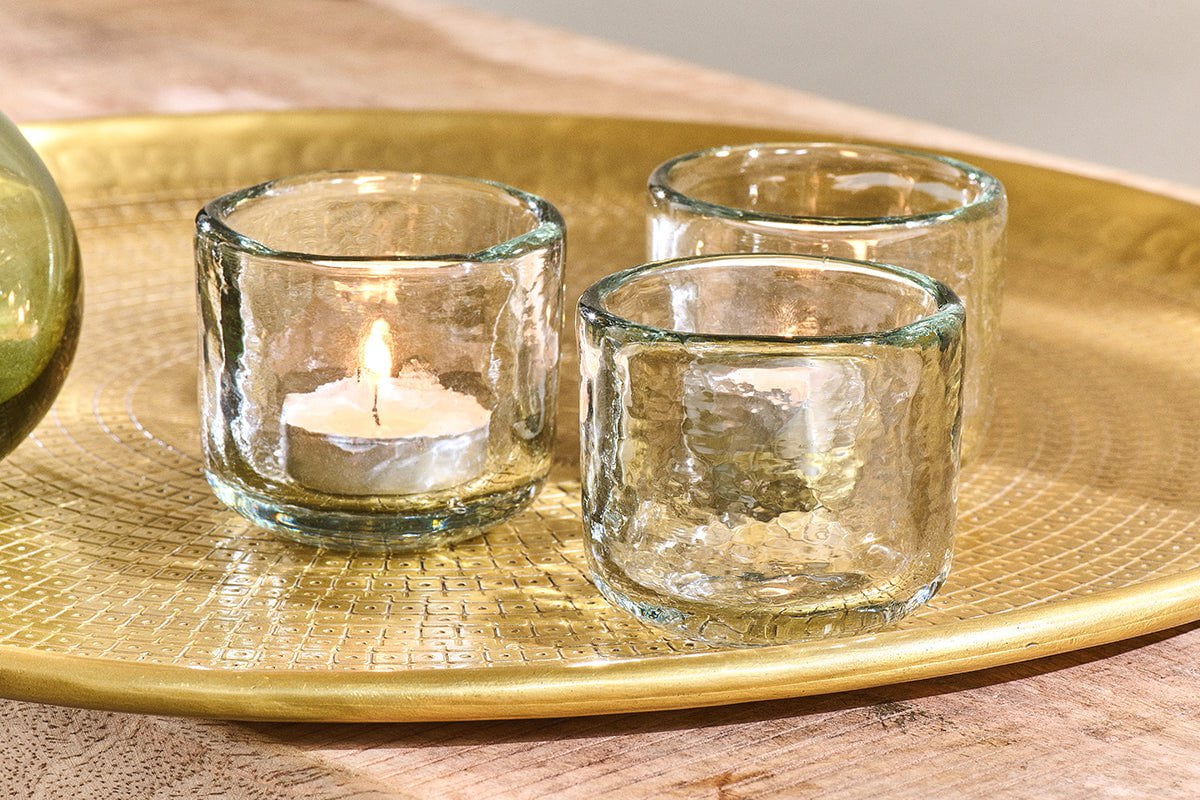 Irda Glass Small Tealight - Clear - Small (Set of 3)