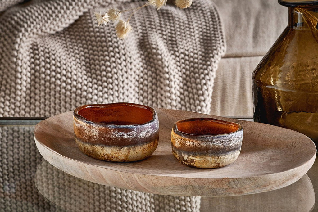 Janka Glass Tealights - Amber (Set of 2)