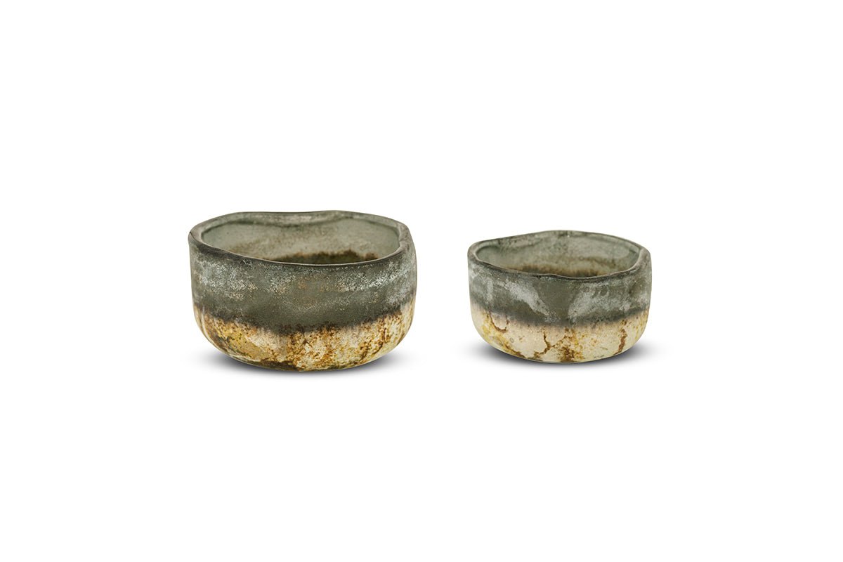 Janka Glass Tealights - Charcoal (Set of 2)