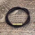 Flint Bracelet | Leather Braided .22 | Brown Double Wrap | Tres Cuervos